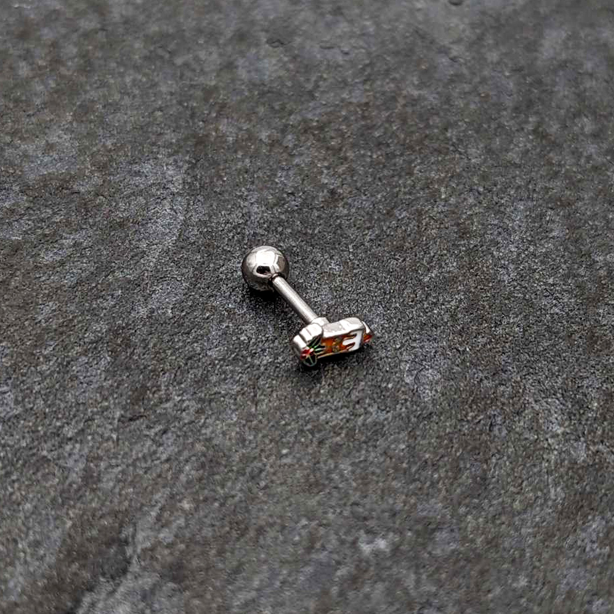 BodyCandy 16G 1/4 Sweet Holiday Christmas Candle Cartilage Tragus Earring — alternative angle
