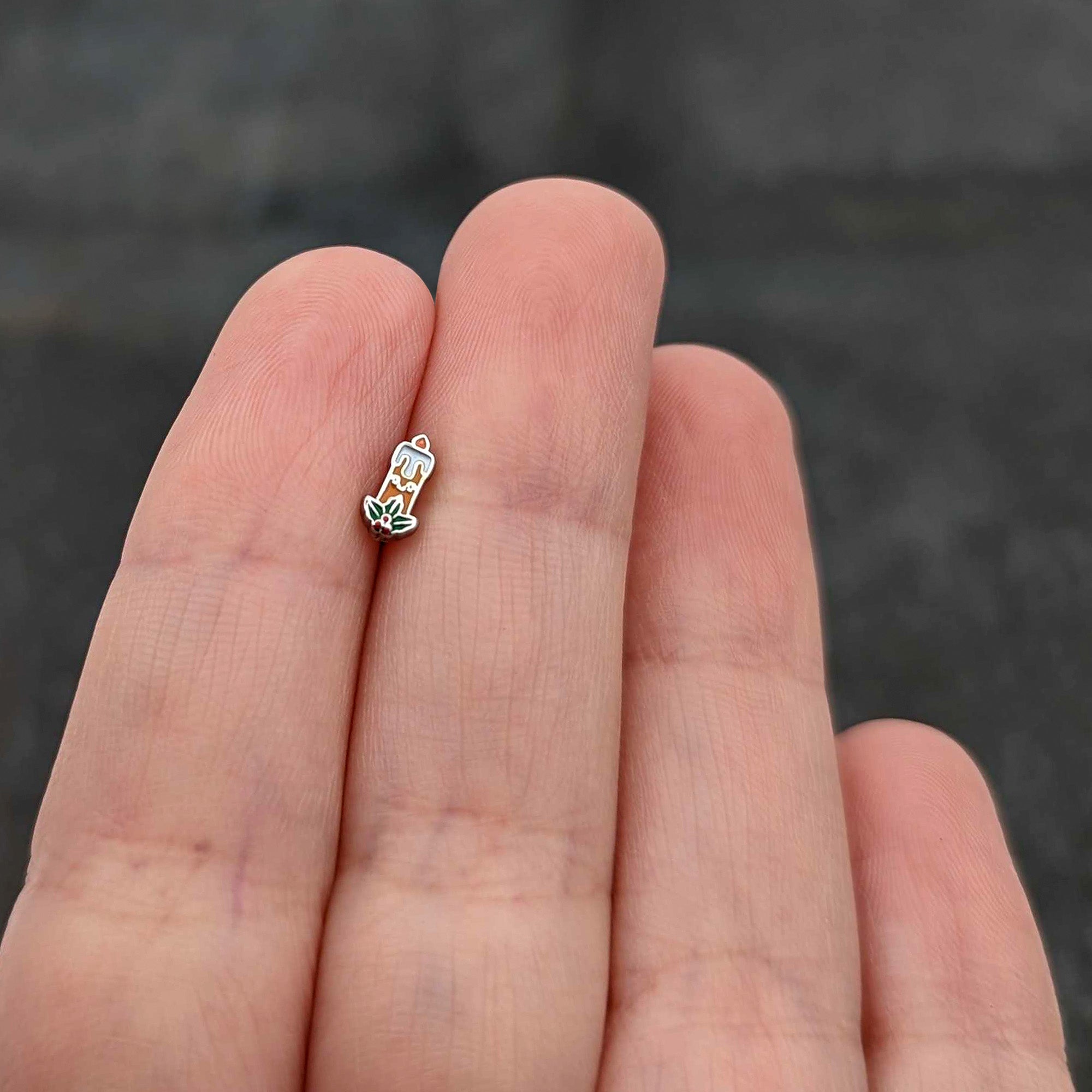 BodyCandy 16G 1/4 Sweet Holiday Christmas Candle Cartilage Tragus Earring — size reference