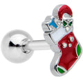 BodyCandy 16G 1/4 Happy Christmas Stocking Red Cartilage Tragus Earring — main product shot