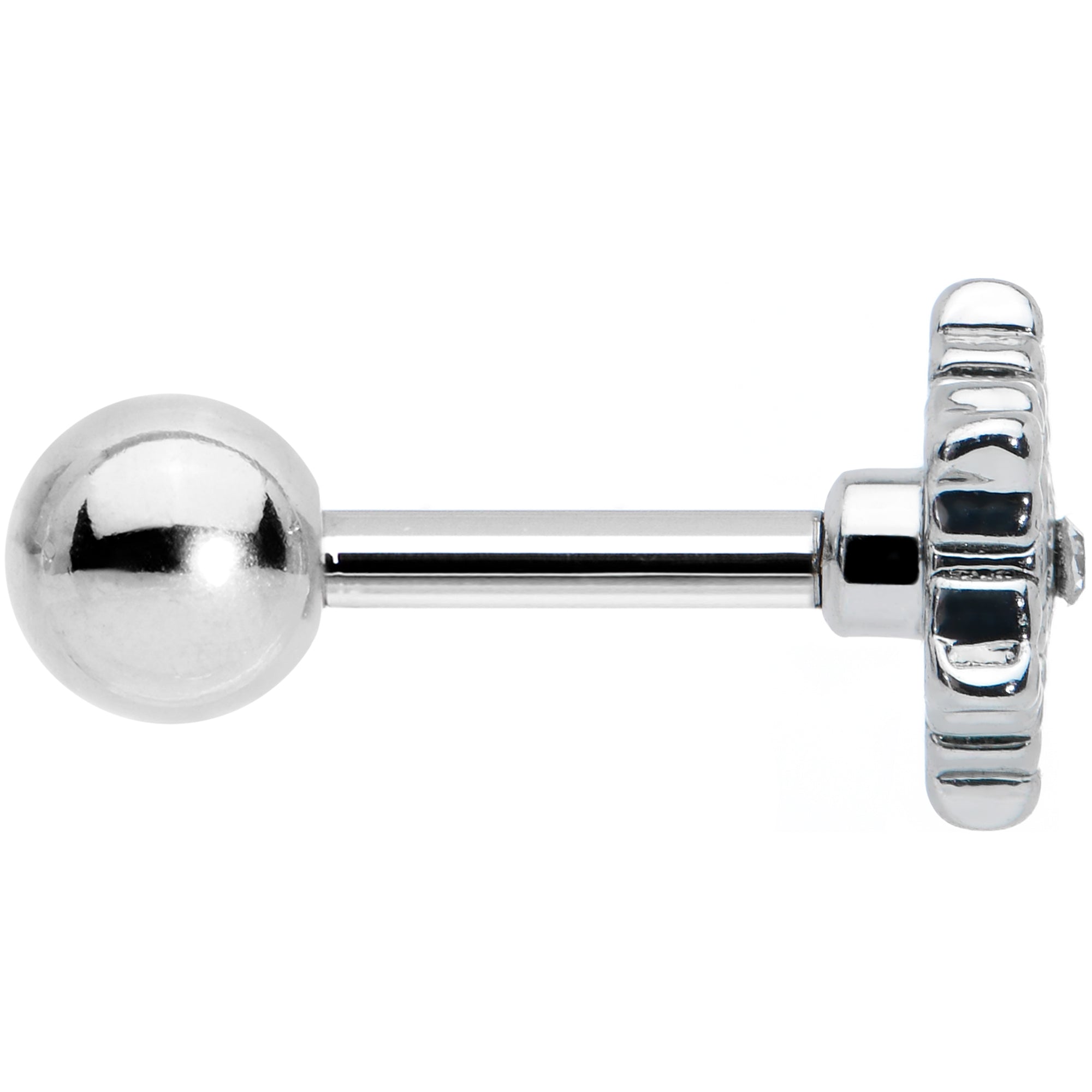 BodyCandy 16G 1/4 Clear Gem Filigree Epic Snowflake Cartilage Tragus Earring — lifestyle context