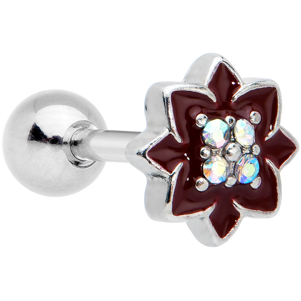 BodyCandy 16G 1/4 Aurora Gem Poinsettia Flower Cartilage Tragus Earring — main product shot
