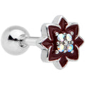 BodyCandy 16G 1/4 Aurora Gem Poinsettia Flower Cartilage Tragus Earring — main product shot