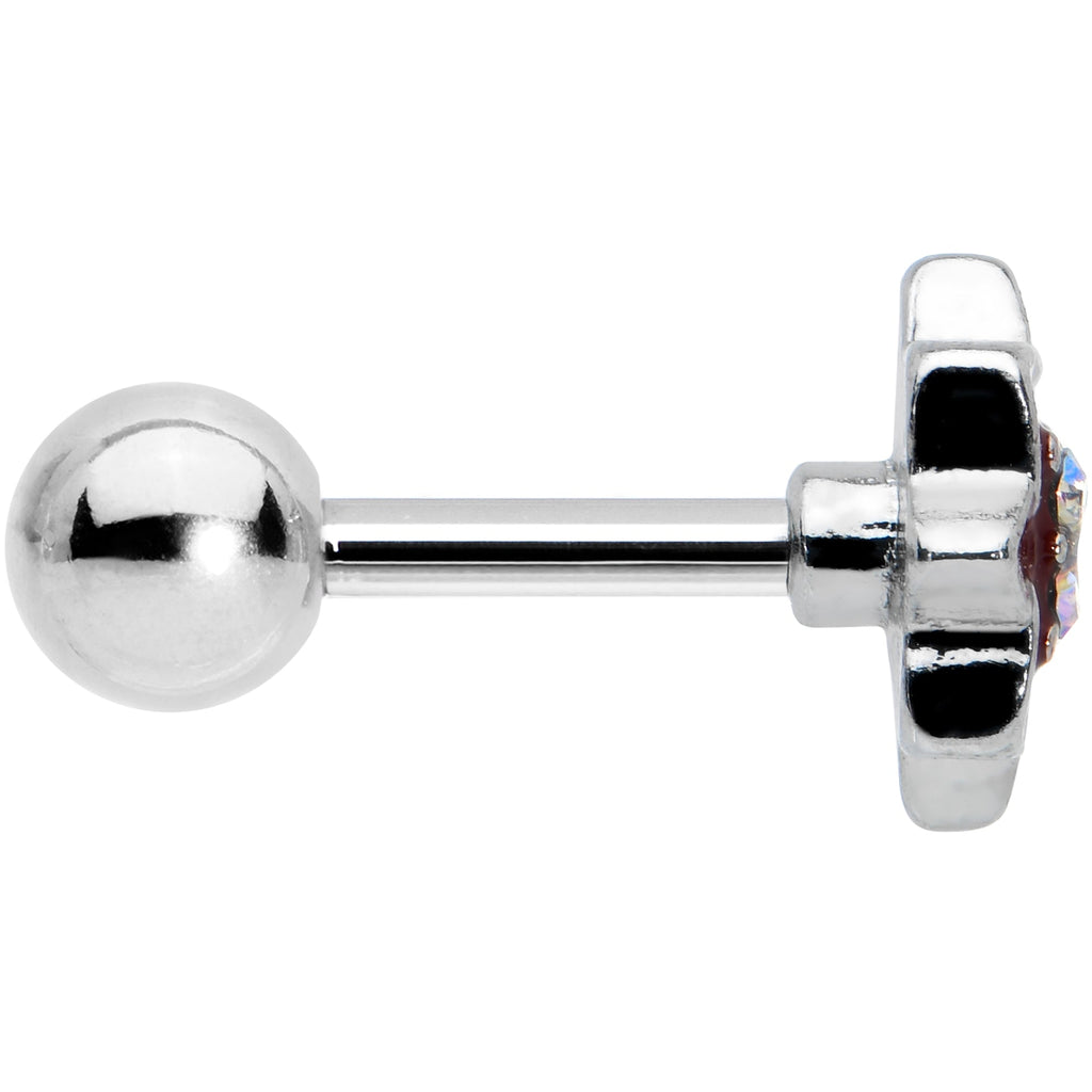 BodyCandy 16G 1/4 Aurora Gem Poinsettia Flower Cartilage Tragus Earring — lifestyle context