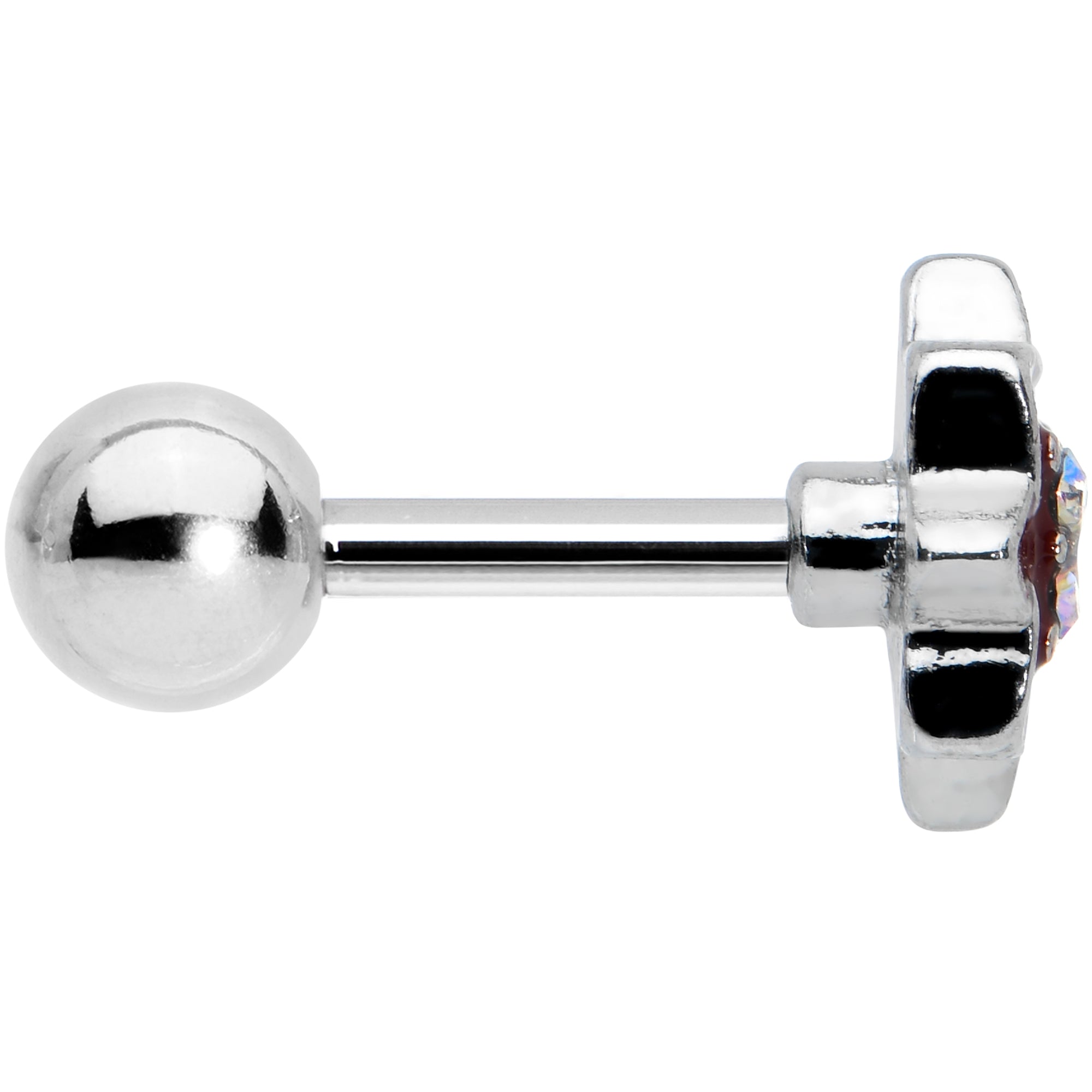 BodyCandy 16G 1/4 Aurora Gem Poinsettia Flower Cartilage Tragus Earring — lifestyle context
