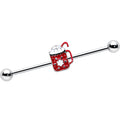 BodyCandy 14G Sweet Hot Cocoa Marshmallow Holiday Industrial Barbell 38mm — main product shot