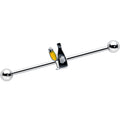 BodyCandy 14G Champagne Bottle Flute Yellow Industrial Barbell 38mm — main product shot