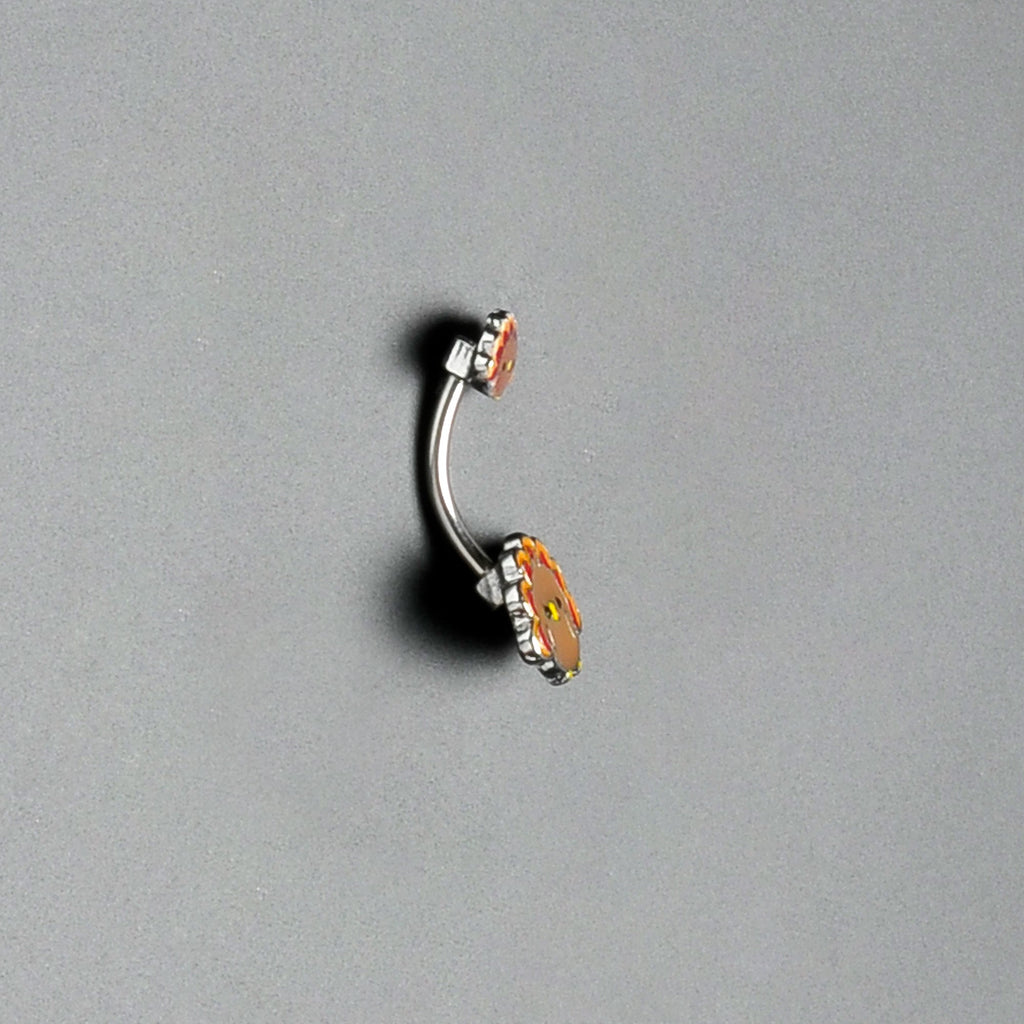 BodyCandy Cute Colorful Turkey Thanksgiving Double Mount Belly Ring — alternative angle