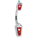 BodyCandy Sweet Pumpkin Frappe Autumn Double Mount Belly Ring — main product shot