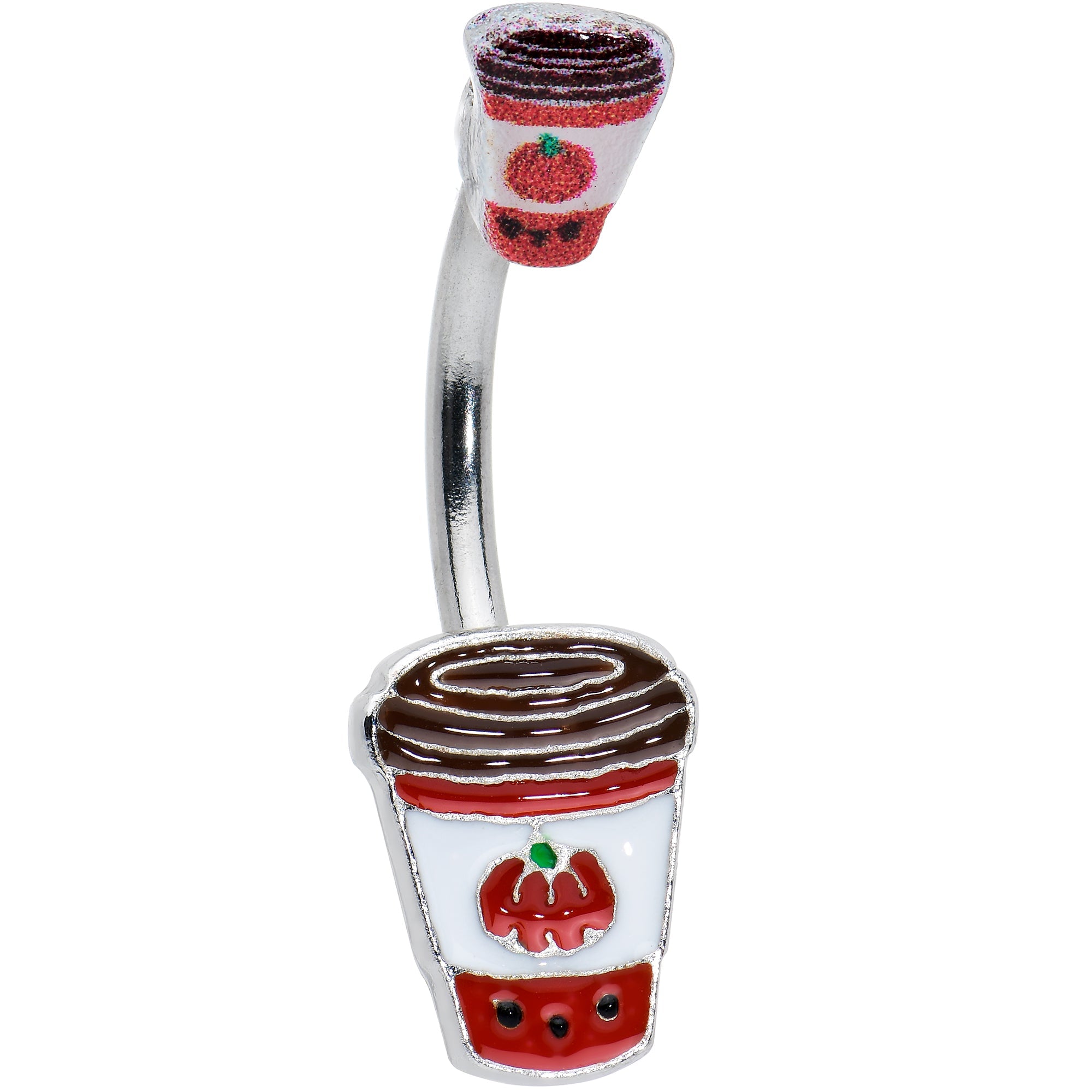 BodyCandy Sweet Pumpkin Latte Autumn Double Mount Belly Ring — main product shot