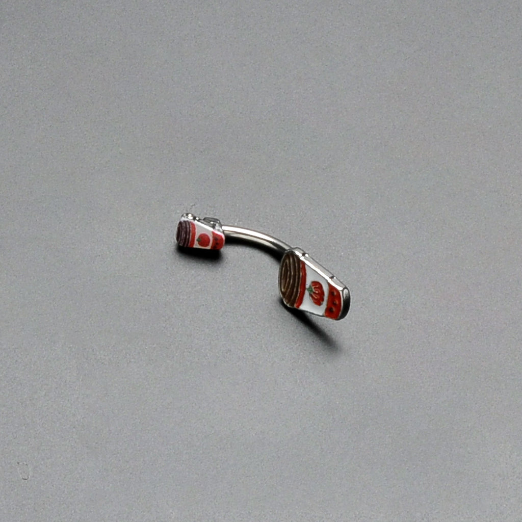 BodyCandy Sweet Pumpkin Latte Autumn Double Mount Belly Ring — back view