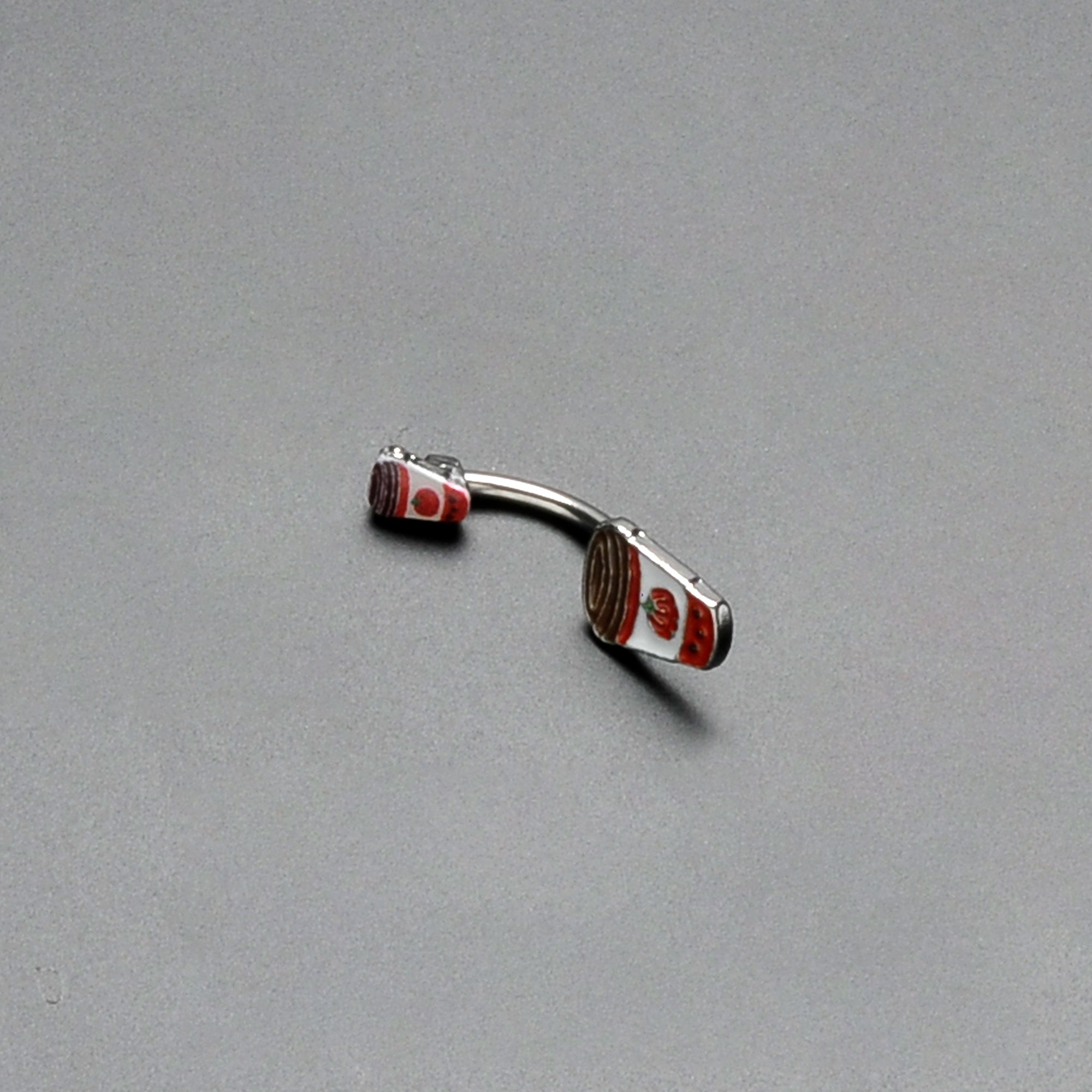 BodyCandy Sweet Pumpkin Latte Autumn Double Mount Belly Ring — back view