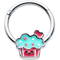 BodyCandy 16G 3/8 Sweet Happy Cupcake Hinged Segment Ring — main product shot