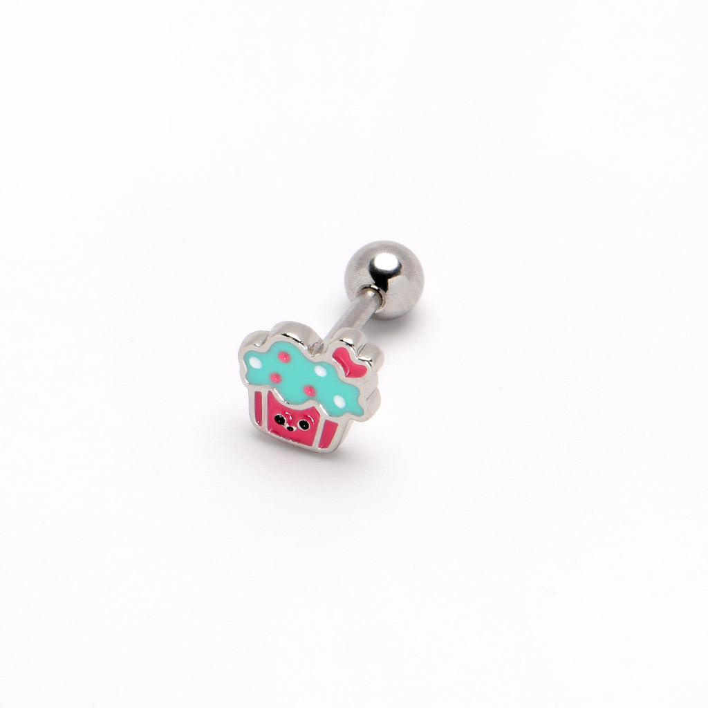 BodyCandy 16G 1/4 Sweet Happy Cupcake Cartilage Tragus Earring — alternative angle