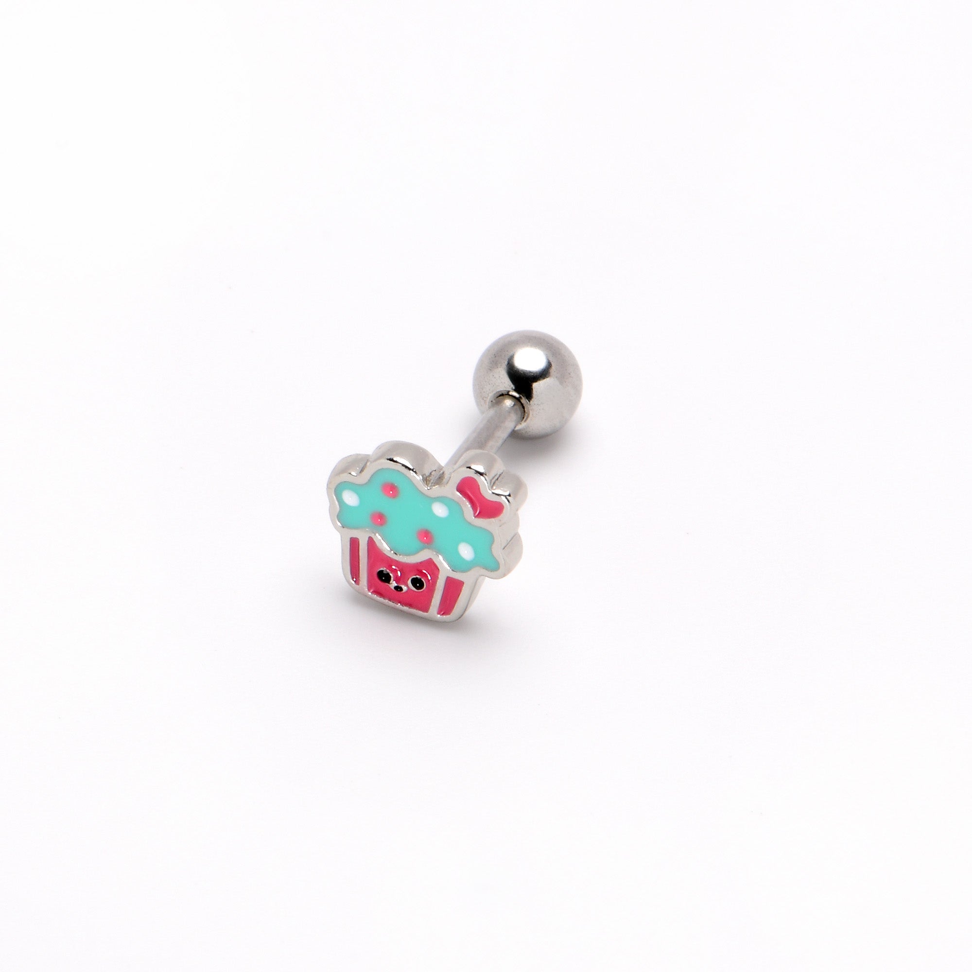 BodyCandy 16G 1/4 Sweet Happy Cupcake Cartilage Tragus Earring — alternative angle
