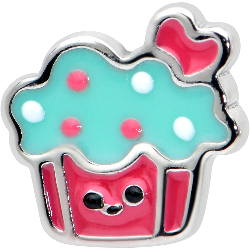 BodyCandy 16G 5/16 Sweet Happy Cupcake Labret Monroe Tragus — detail close-up