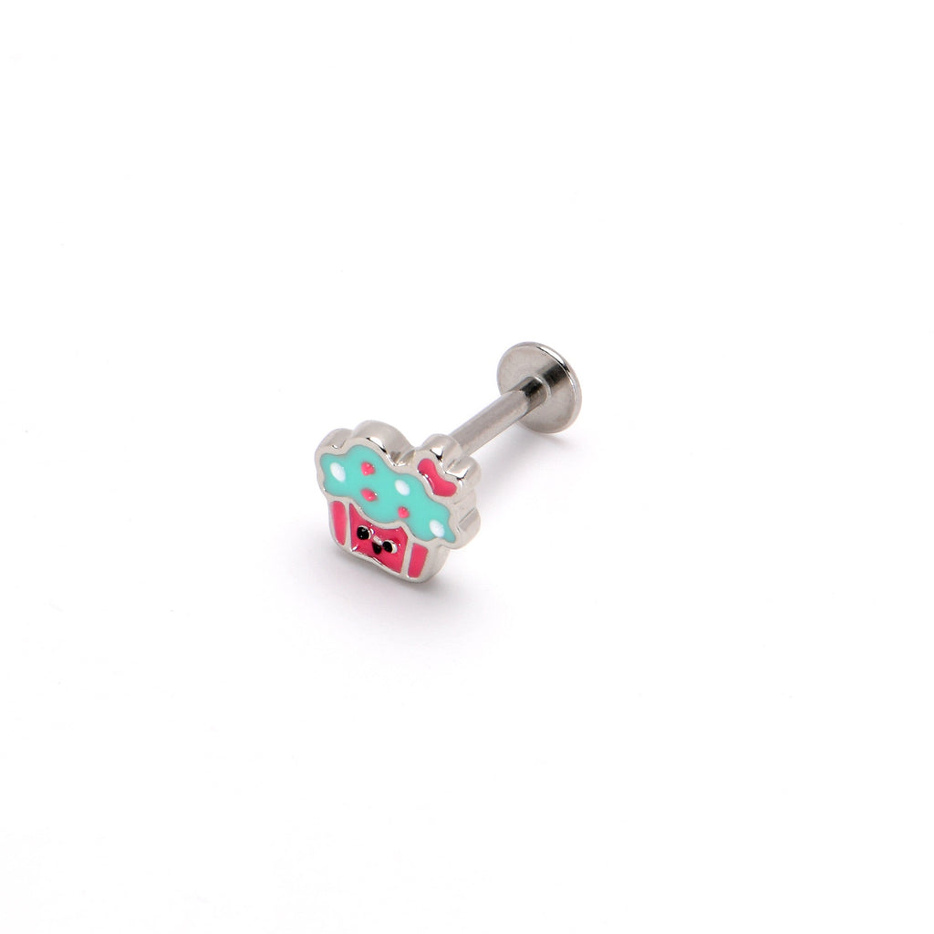BodyCandy 16G 5/16 Sweet Happy Cupcake Labret Monroe Tragus — alternative angle