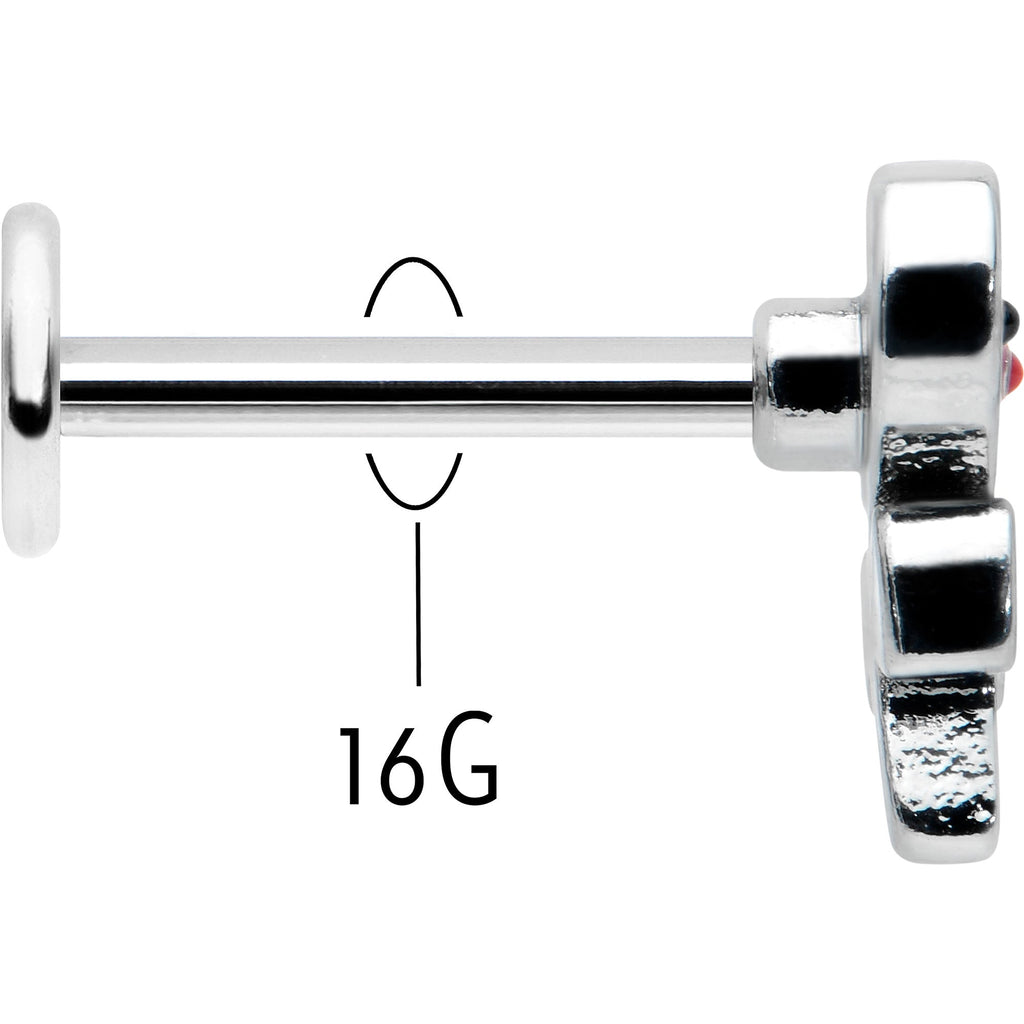 BodyCandy 16G 5/16 Sweet Happy Heart Lollipop Labret Monroe Tragus — back view