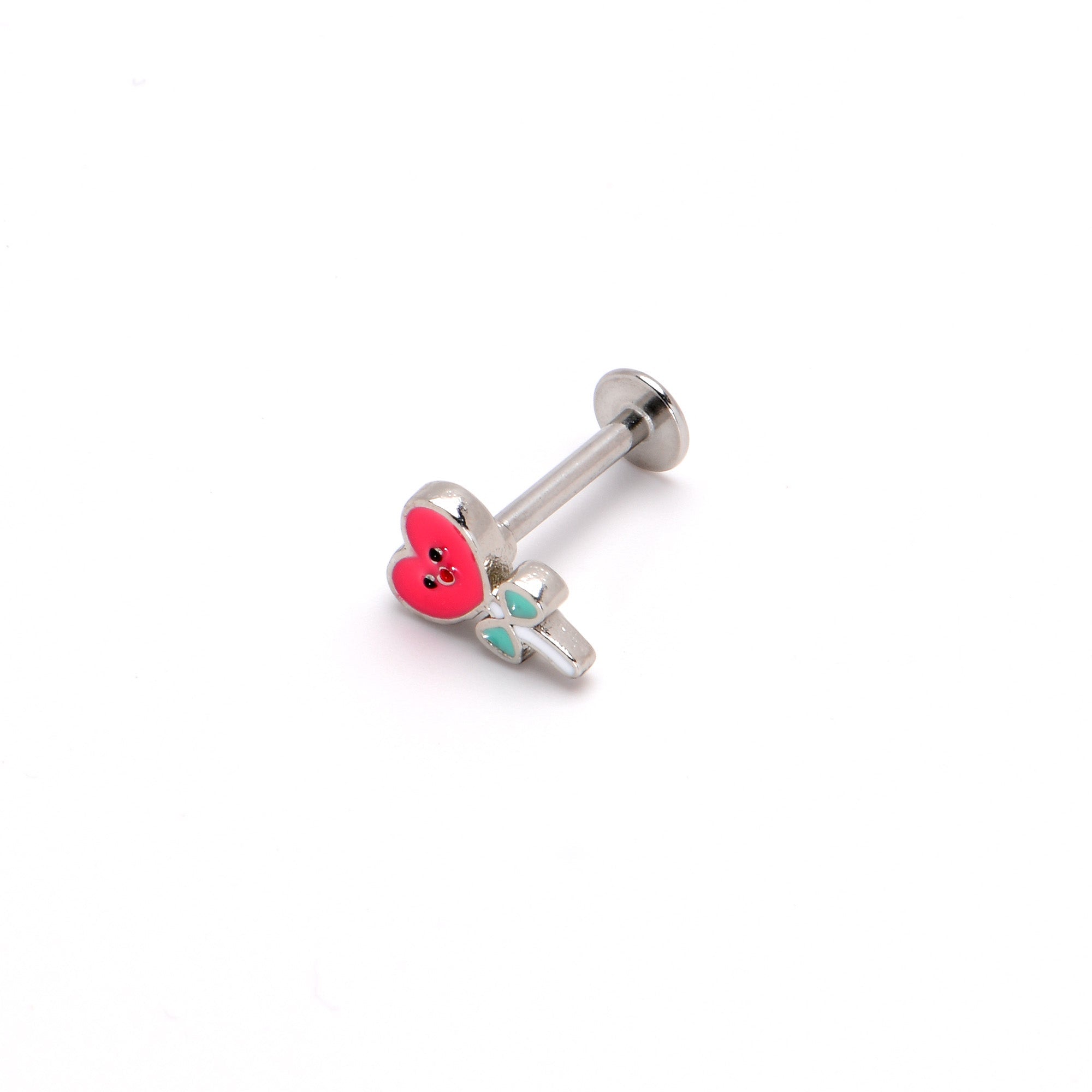 BodyCandy 16G 5/16 Sweet Happy Heart Lollipop Labret Monroe Tragus — alternative angle