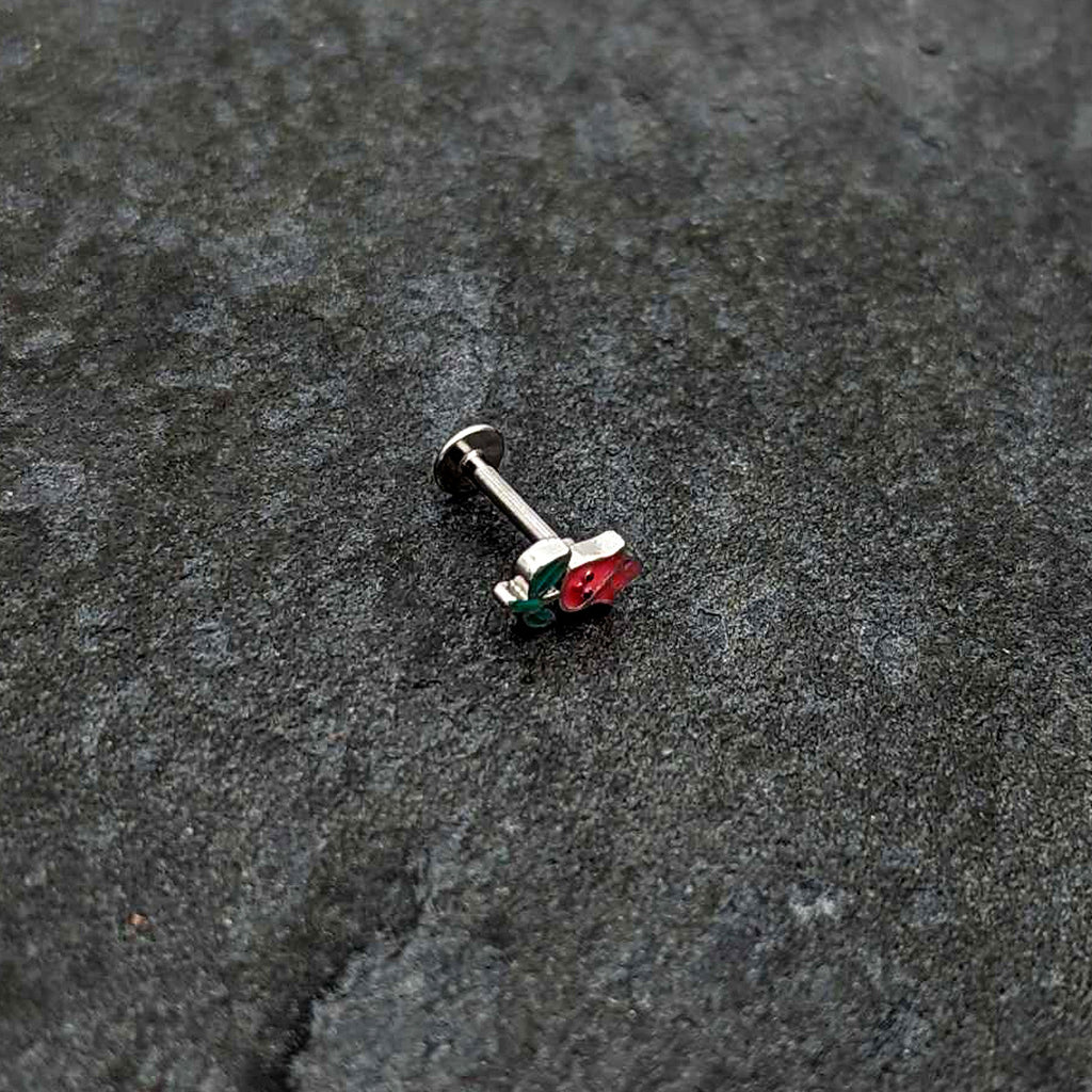BodyCandy 16G 5/16 Sweet Happy Rose Flower Labret Monroe Tragus — alternative angle