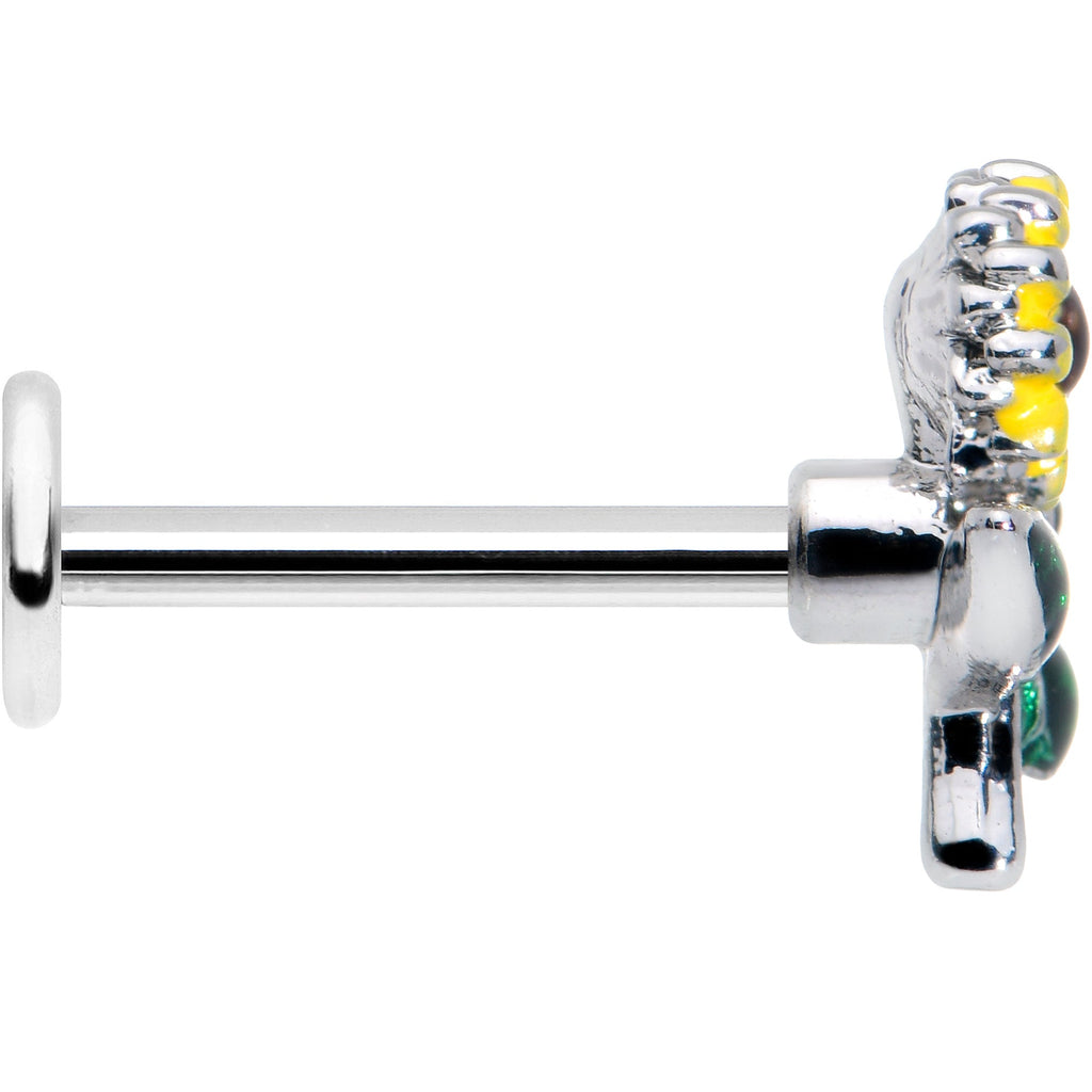 BodyCandy 16G 5/16 Cheery Inlay Sunflowers Labret Monroe Tragus — lifestyle context