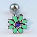 BodyCandy Flower Teal Petals Blue Barbell Tongue Ring — main product shot