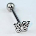 BodyCandy Filigree Beauty Butterfly Barbell Tongue Ring — main product shot