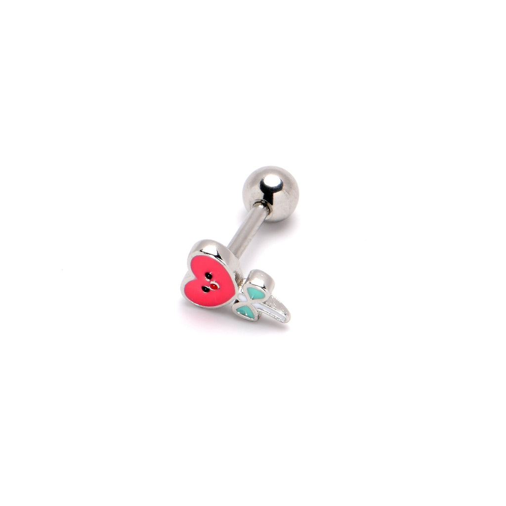 BodyCandy 16G 1/4 Sweet Happy Heart Lollipop Cartilage Tragus Earring — alternative angle