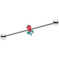 BodyCandy 14G Sweet Happy Rose Flower Industrial Barbell 38mm — main product shot