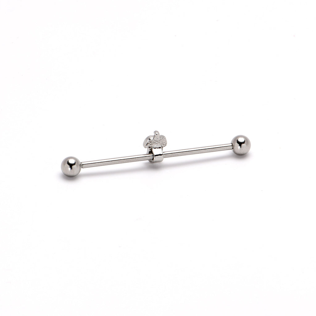 BodyCandy 14G Sweet Happy Rose Flower Industrial Barbell 38mm — alternative angle
