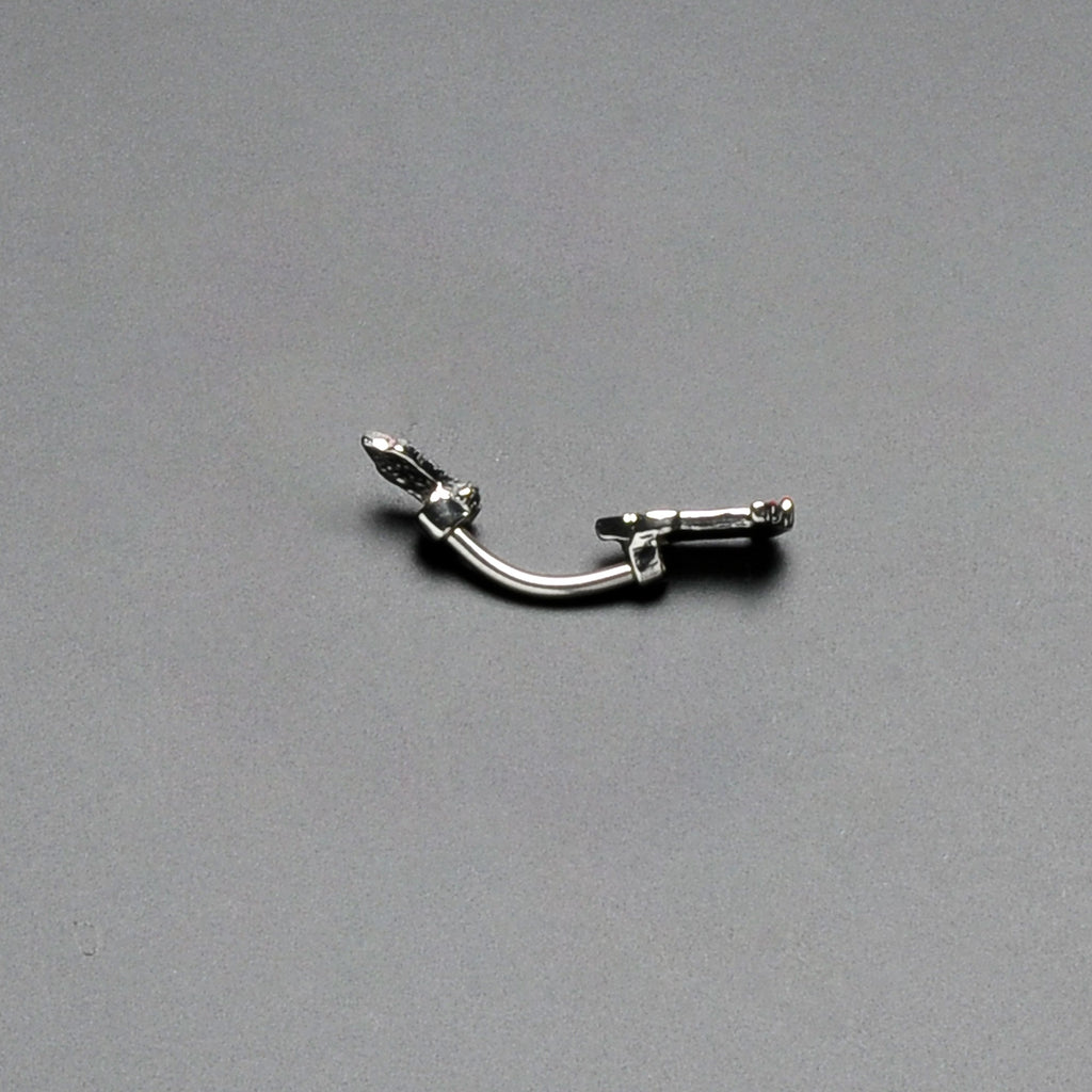 BodyCandy Sweet Christmas Holiday Candle Holly Double Mount Belly Ring — alternative angle