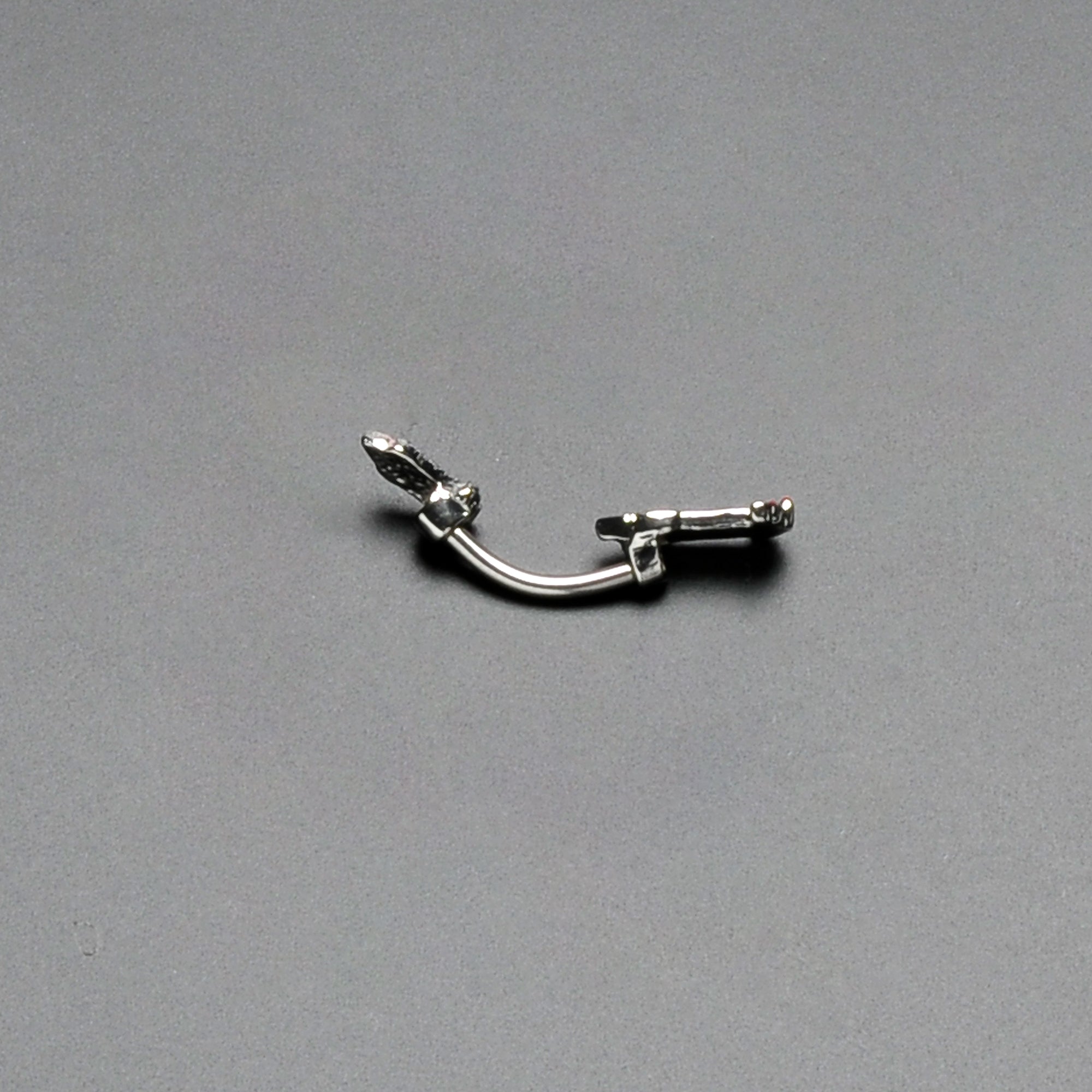 BodyCandy Sweet Christmas Holiday Candle Holly Double Mount Belly Ring — alternative angle