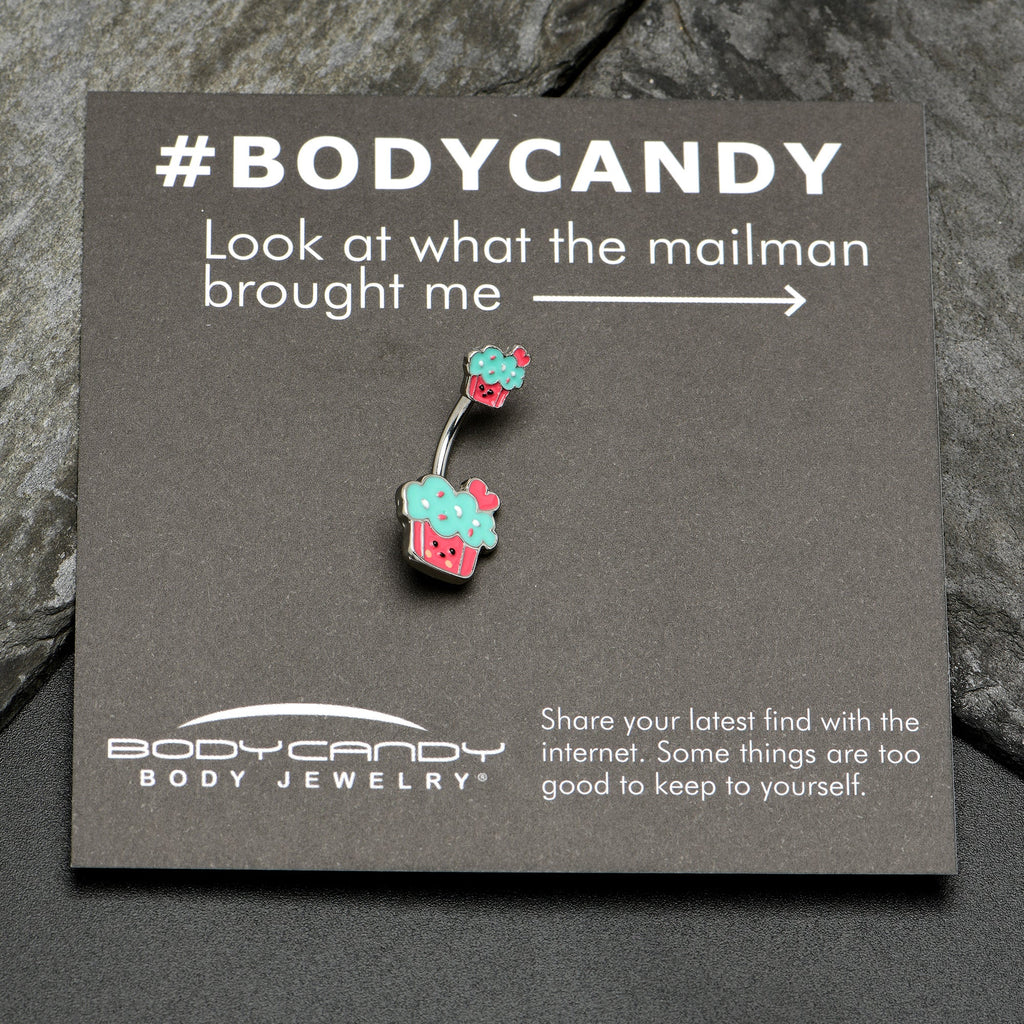 BodyCandy Sydney Belle Girlfriend Collection Sweet Happy Cupcake Pink Blue Double Mount Belly Ring — comparison shot