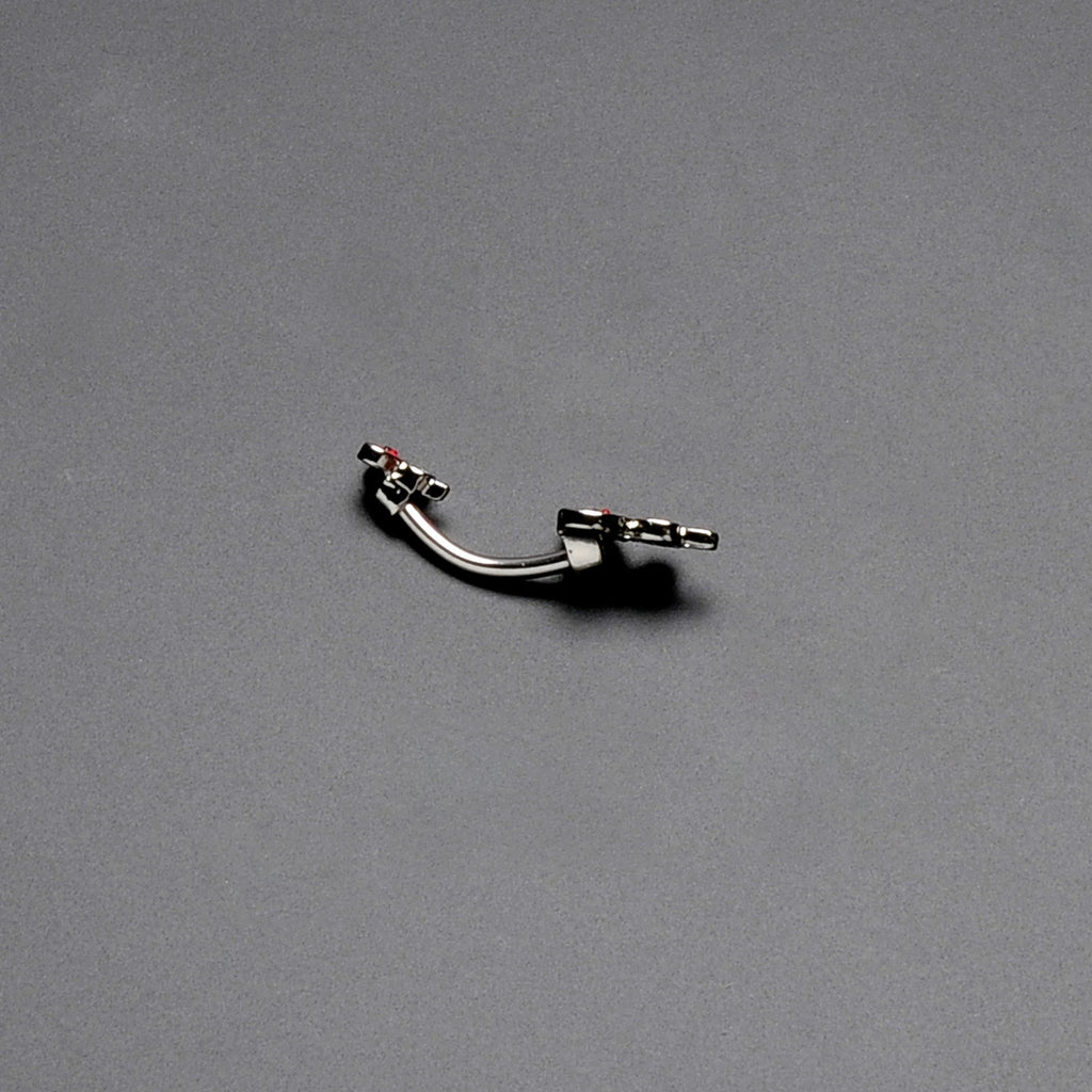 BodyCandy Sweet Happy Heart Lollipop Valentine Double Mount Belly Ring — back view