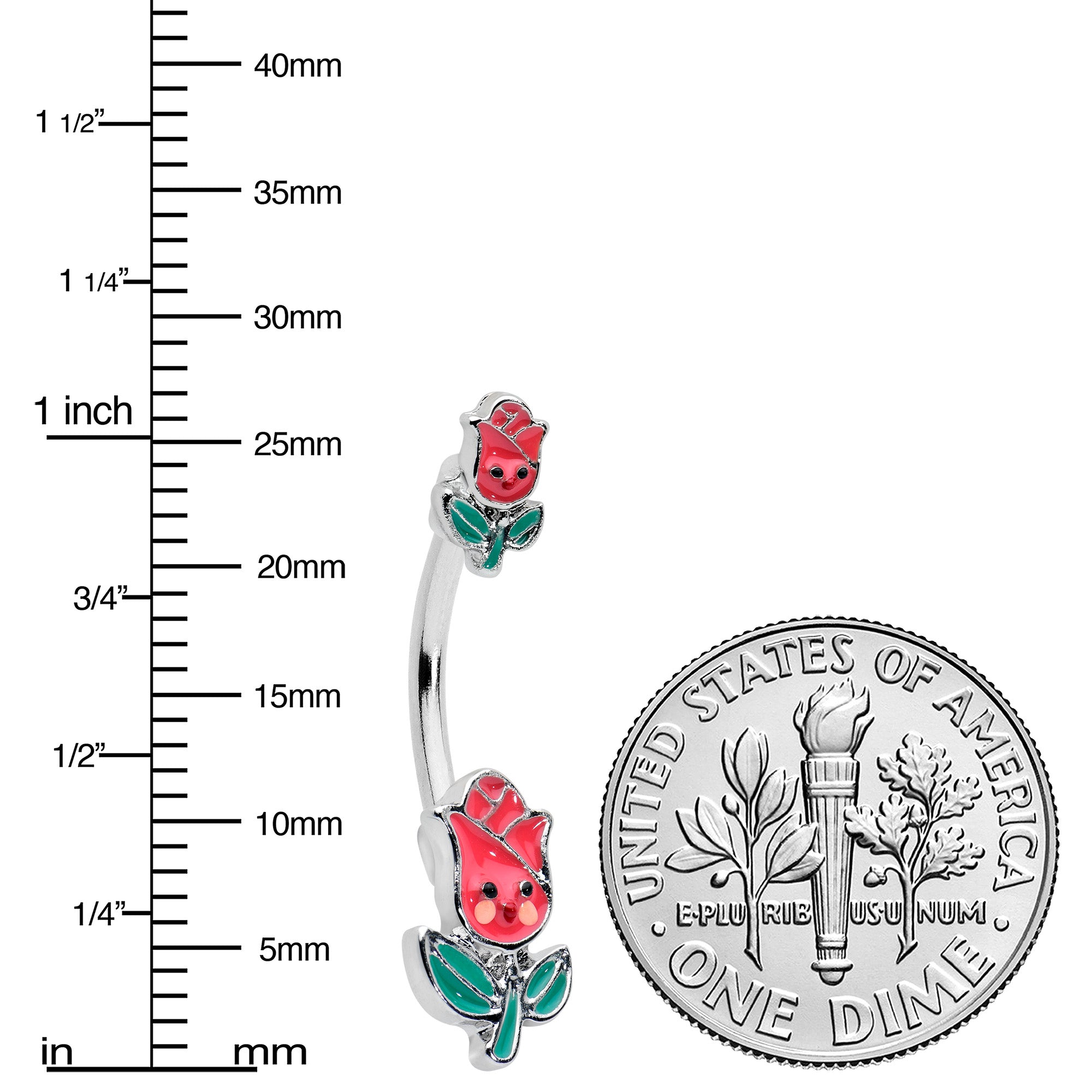 BodyCandy Sweet Happy Rose Flower Double Mount Belly Ring — lifestyle context