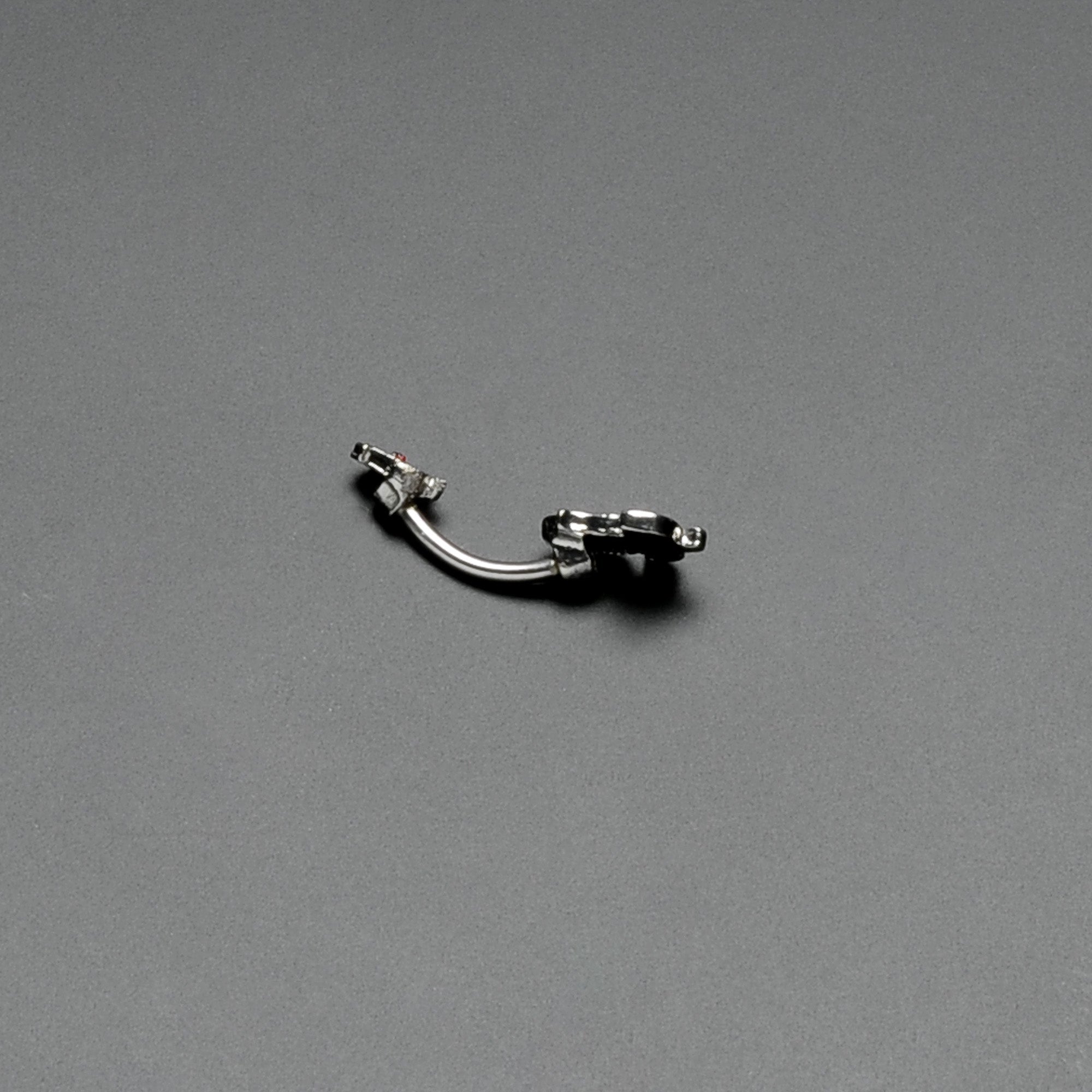 BodyCandy Sweet Happy Rose Flower Double Mount Belly Ring — back view