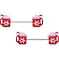 BodyCandy 14G 9/16 Sweet Hot Cocoa Holiday Barbell Holiday Nipple Ring Set — main product shot