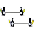 BodyCandy 14G 9/16 Champagne Bottle Flute Yellow Barbell Nipple Ring Set — main product shot