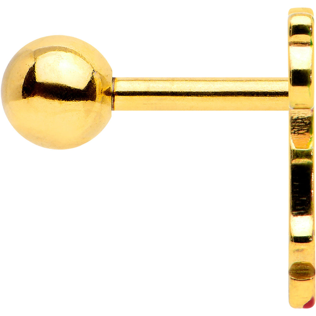 BodyCandy 16G 1/4 Gold Tone Merry Christmas Santa Inlay Cartilage Earring — lifestyle context