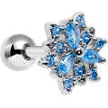 BodyCandy 16G 1/4 Blue CZ Gem Snowflake Blues Cartilage Tragus Earring — main product shot