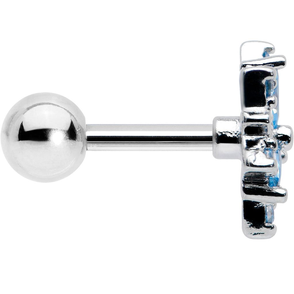 BodyCandy 16G 1/4 Blue CZ Gem Snowflake Blues Cartilage Tragus Earring — lifestyle context