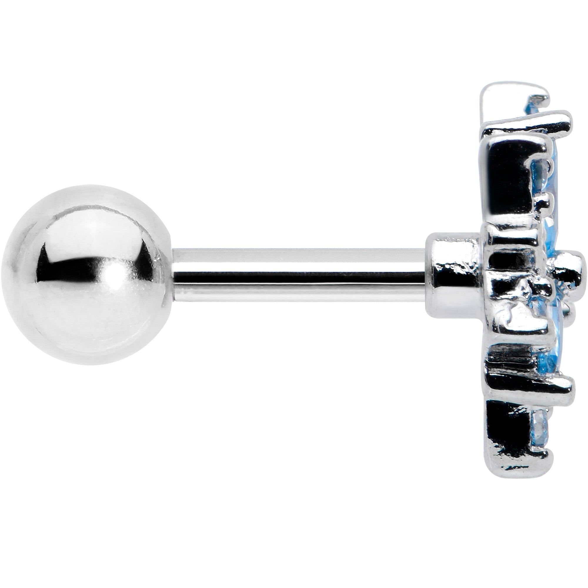 BodyCandy 16G 1/4 Blue CZ Gem Snowflake Blues Cartilage Tragus Earring — lifestyle context