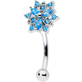 BodyCandy 16G 5/16 Blue CZ Gem Snowflake Blues Curved Eyebrow Ring — main product shot