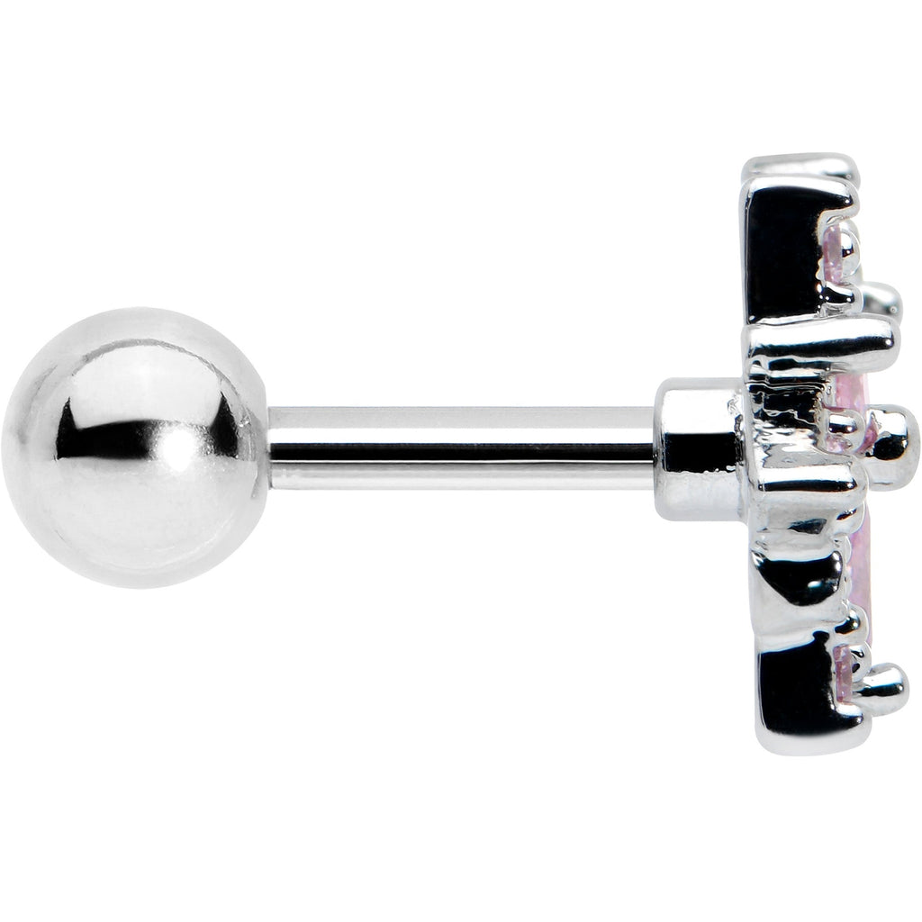BodyCandy 16G 1/4 Pink Clear CZ Gem Snowflake Cartilage Tragus Earring — lifestyle context