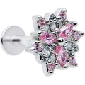 BodyCandy 16G 5/16 Pink Clear CZ Gem Snowflake Labret Monroe Tragus — main product shot