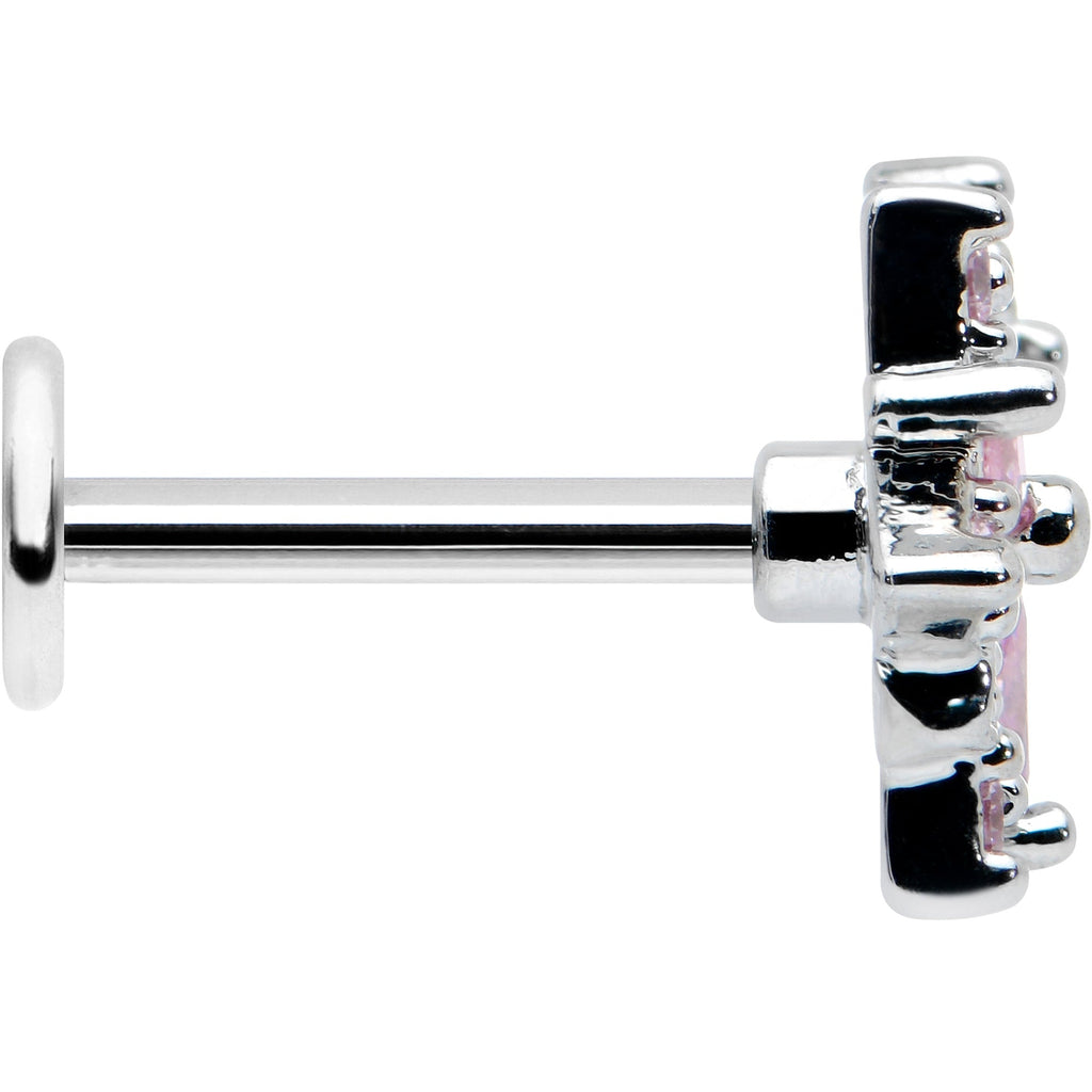 BodyCandy 16G 5/16 Pink Clear CZ Gem Snowflake Labret Monroe Tragus — lifestyle context