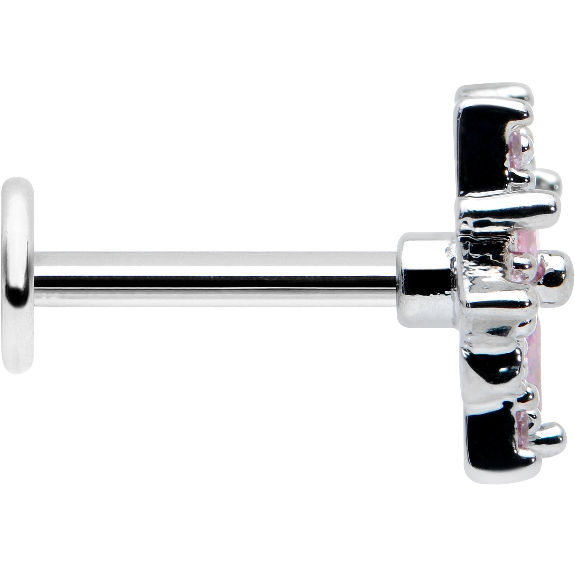 BodyCandy 16G 5/16 Pink Clear CZ Gem Snowflake Labret Monroe Tragus — lifestyle context