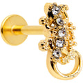 BodyCandy 16G 5/16 Clear Gem Gold Tone Luscious Lizard Labret Monroe Tragus — main product shot