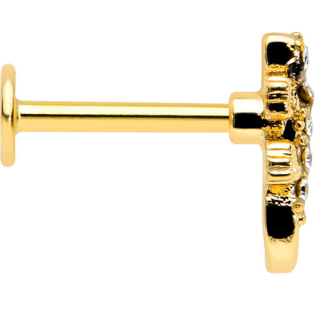 BodyCandy 16G 5/16 Clear Gem Gold Tone Luscious Lizard Labret Monroe Tragus — lifestyle context