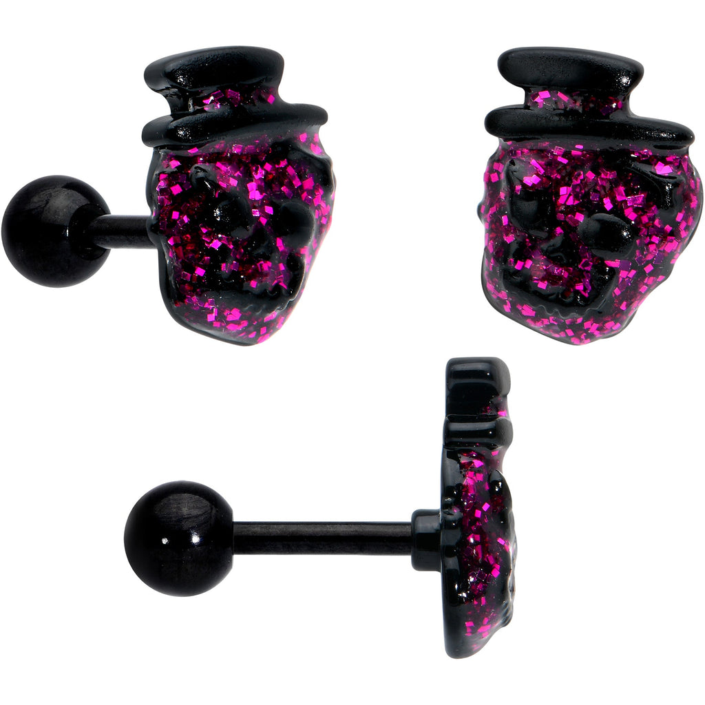 BodyCandy 16G 1/4 Black Halloween Skull Bat Reaper Cartilage Earring Set of 3 — lifestyle context