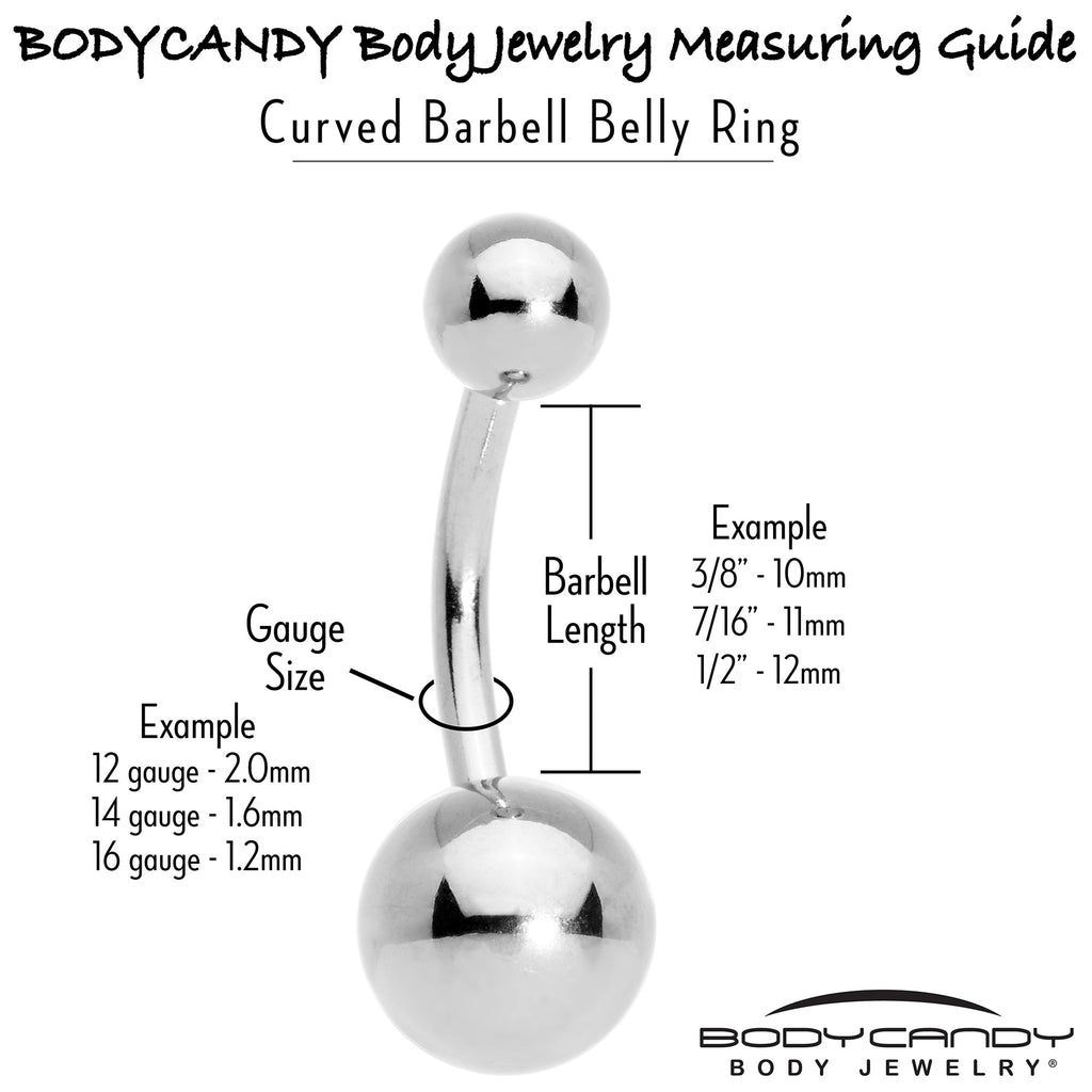 BodyCandy Red CZ Gem Triple Drop Swirl Heart Valentine Double Mount Belly Ring — in-use photo